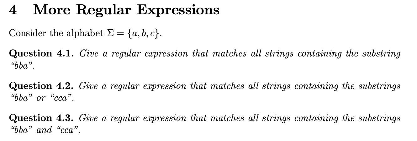 Solved 4 More Regular Expressions Consider The Alphabet ? = | Chegg.com