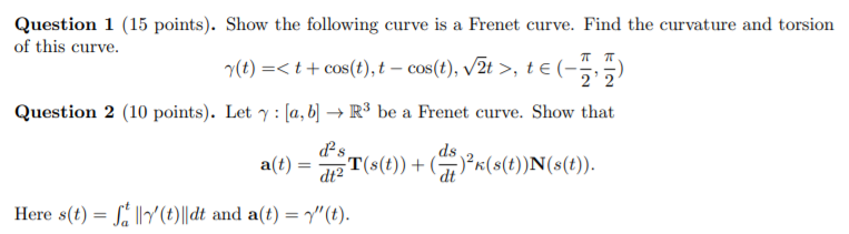 Solved Question 1 (15 points). Show the following curve is a | Chegg.com