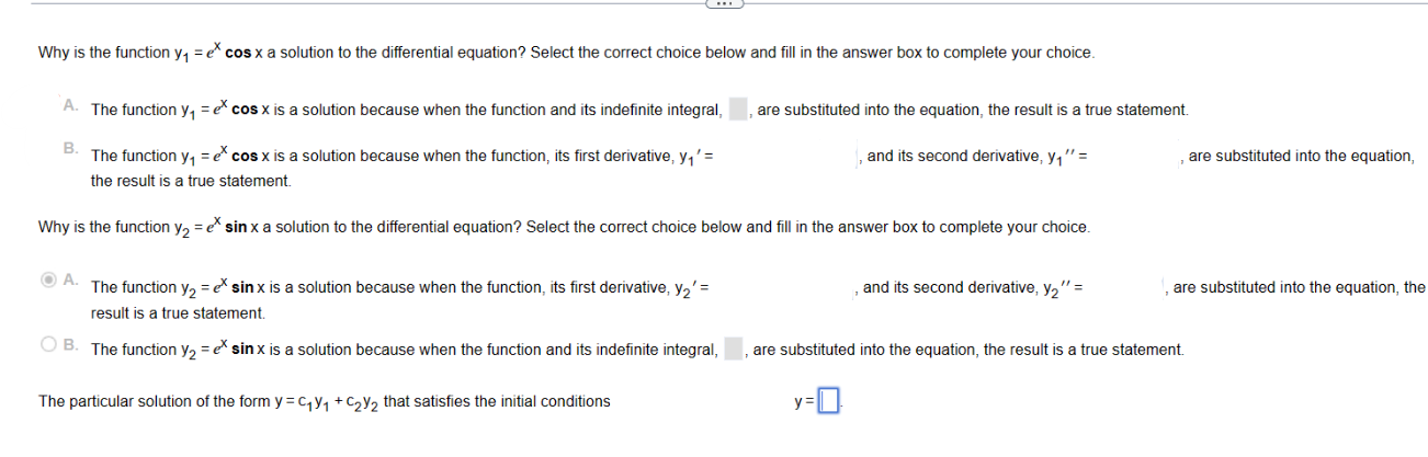 Solved A homogeneous second-order linear differential | Chegg.com