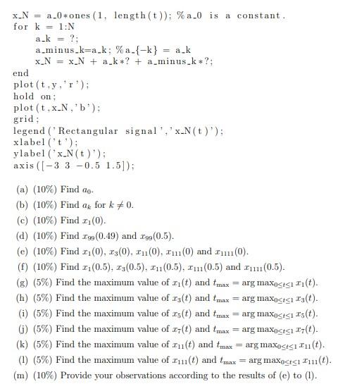 1. For the periodic rectangular signal y(t) as shown | Chegg.com