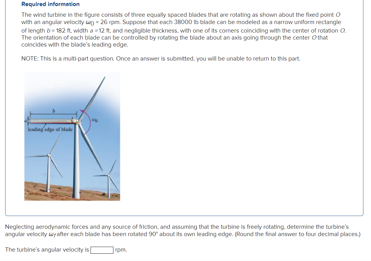 Solved The wind turbine in the figure consists of three | Chegg.com