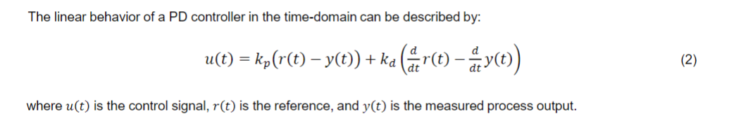 Solved From Equation 2, determine the PD controller transfer | Chegg.com