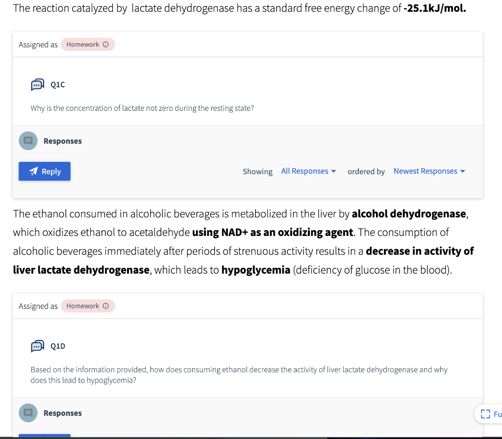 Assigned as
?? Q1C
Why is the concentration of lactate not zero during the resting state?
Responses
Showing
The ethanol consu