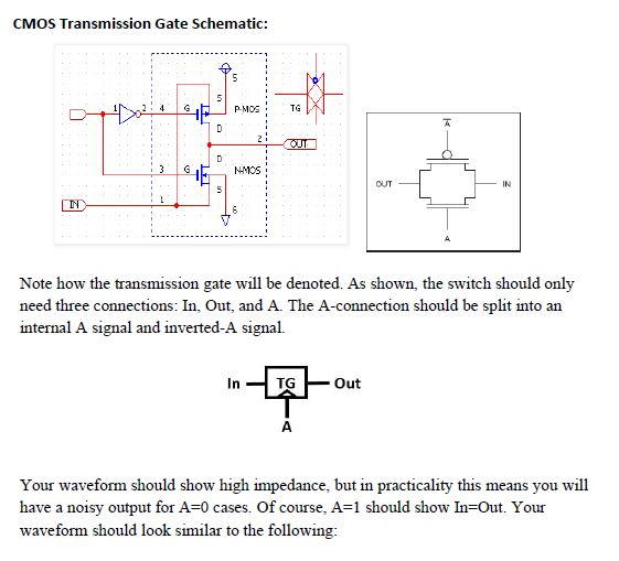 CMOS Transmission Gate Schematic P.MOS TGN OUT 10wOS