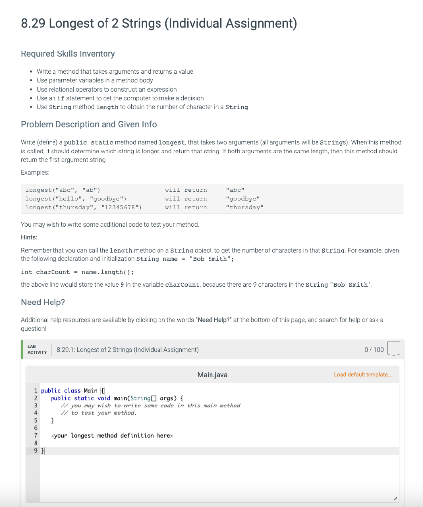 Solved Required Skills Inventory - Write a method that takes | Chegg.com