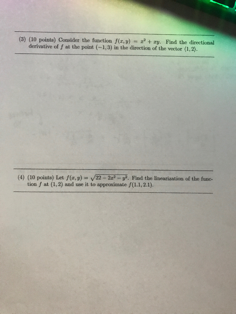Solved (3) (10 points) Consider the function f(x, y) = 22 + | Chegg.com