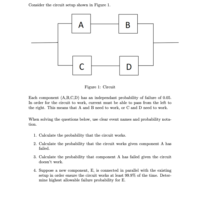 Solved Consider The Circuit Setup Shown In Figure 1. A B С D | Chegg.com