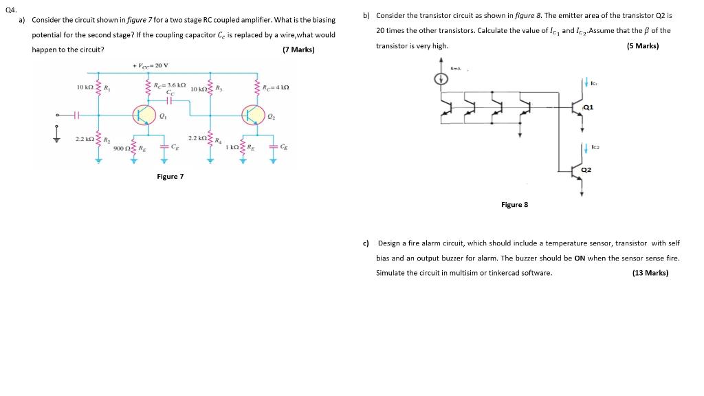 Solved 04. a) Consider the circuit shown in figure 7 for a | Chegg.com
