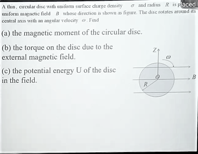 Solved A thin, circular disk with uniform surface charge | Chegg.com
