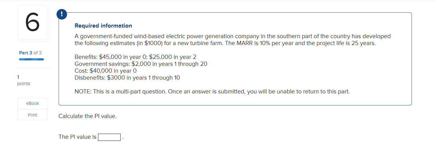 Solved Required Information A Government-funded Wind-based | Chegg.com