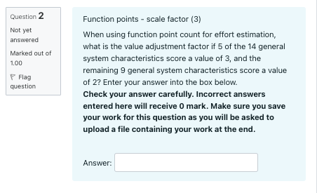 Solved Function points - scale factor (3) When using | Chegg.com