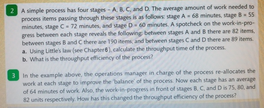 Solved A Simple Process Has Four Stages - A, B, C, And D. | Chegg.com