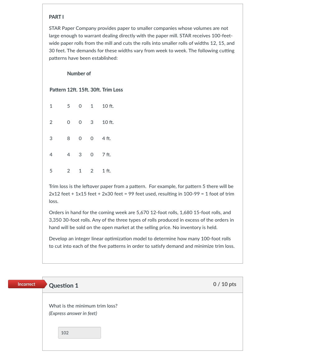 Solved Incorrect PARTI STAR Paper Company provides paper to | Chegg.com