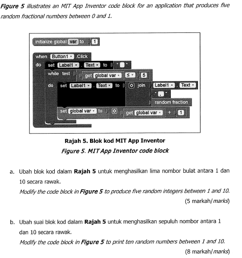 Solved Figure 5 Illustrates An MIT App Inventor Code Block | Chegg.com