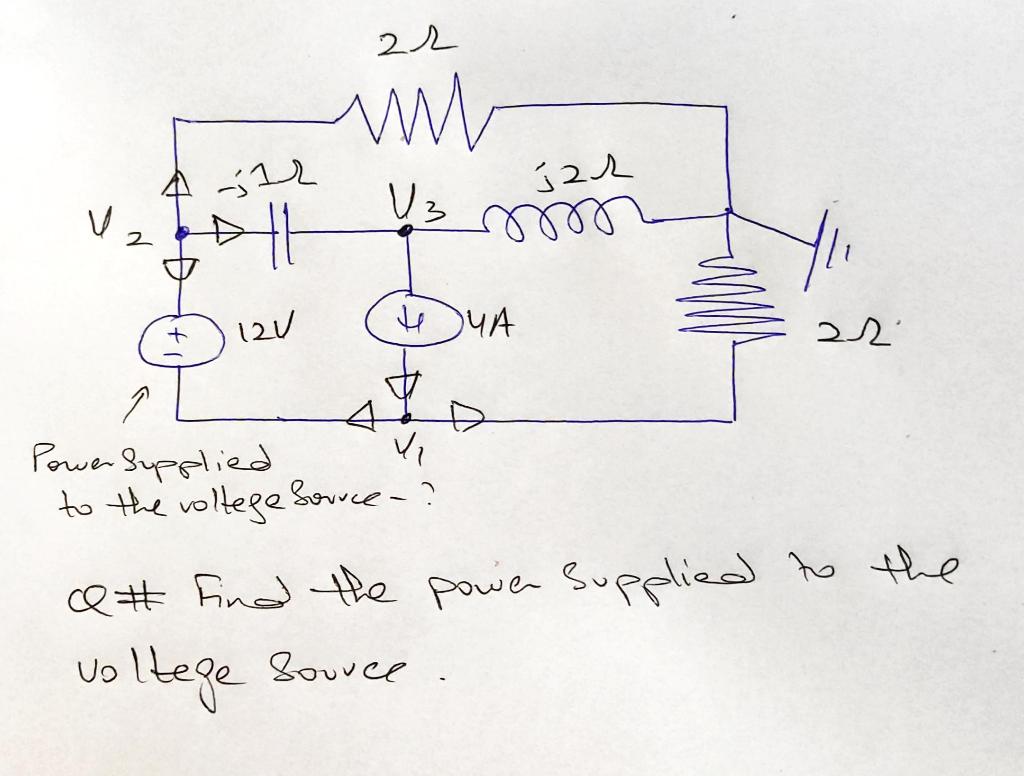 Solved Find the Power Supplied by the Voltage source by | Chegg.com