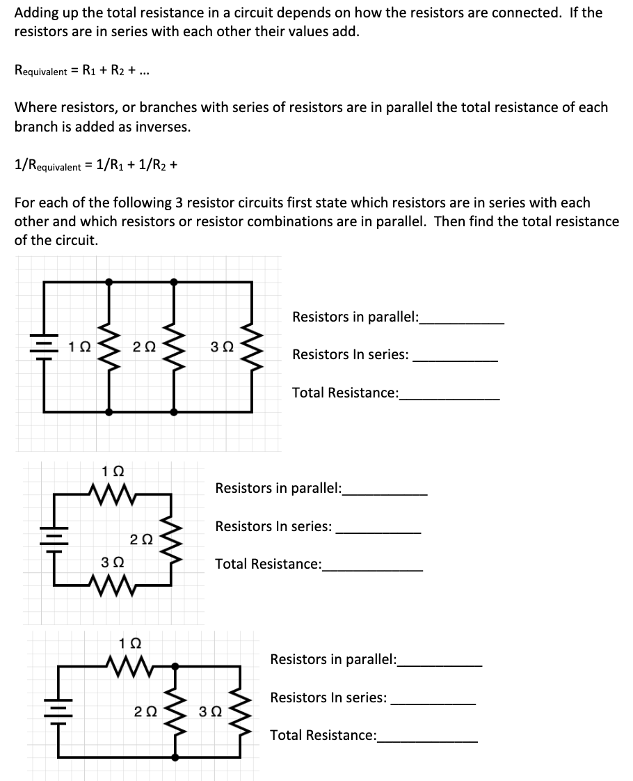 Solved Adding up the total resistance in a circuit depends