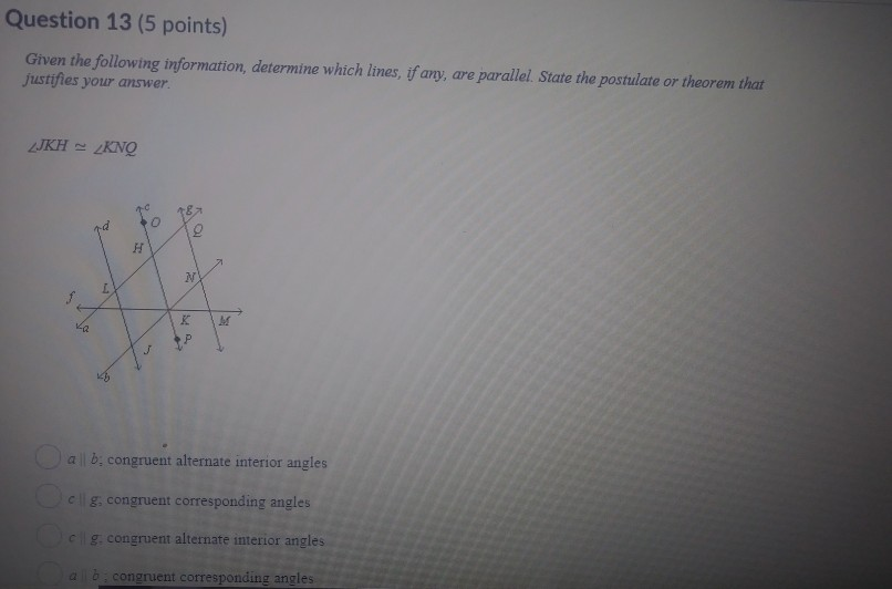 Solved Question 13 (5 points) Given the following | Chegg.com