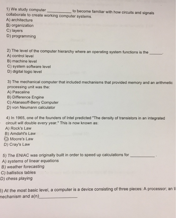 Solved We study computer____to become familiar with how | Chegg.com
