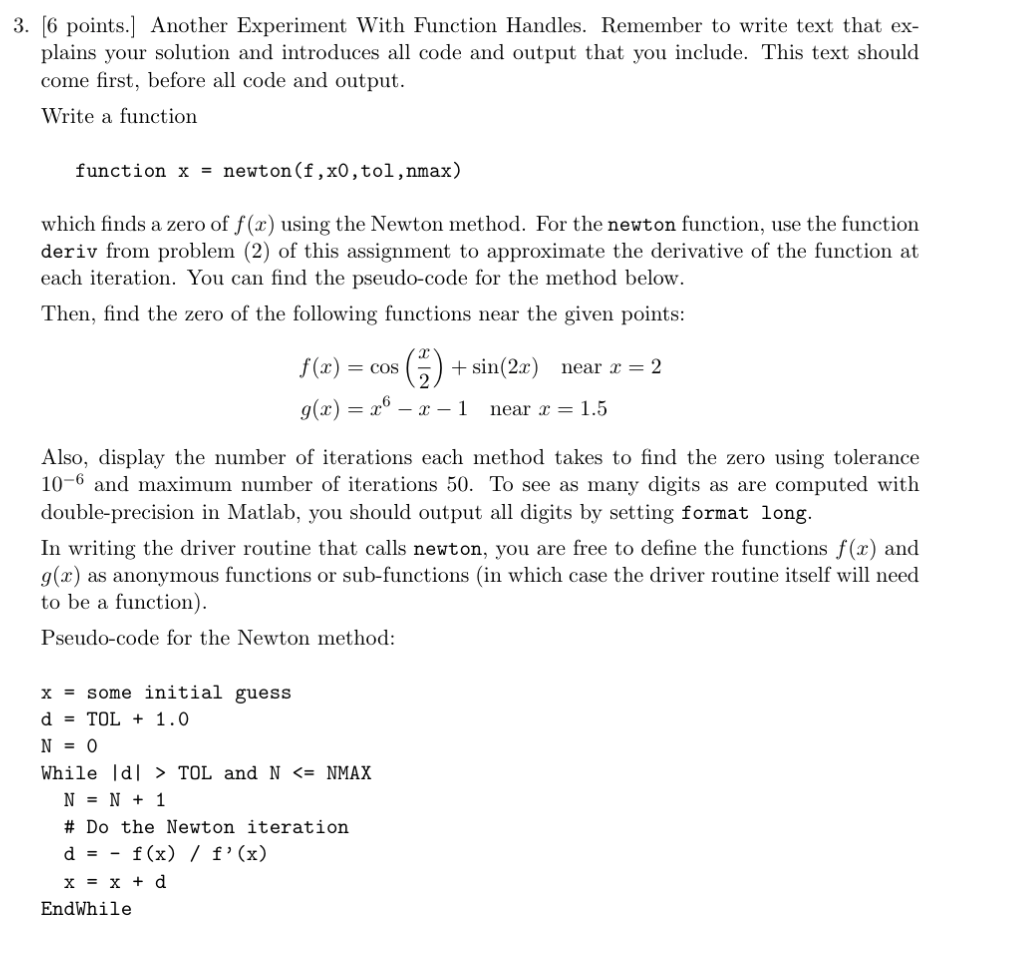 Solved MATLAB HELP Deriv Function Code: function [Dfa] = | Chegg.com