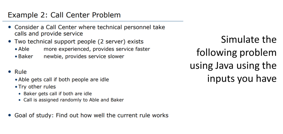 Example 2: Call Center Problem • Consider a Call | Chegg.com