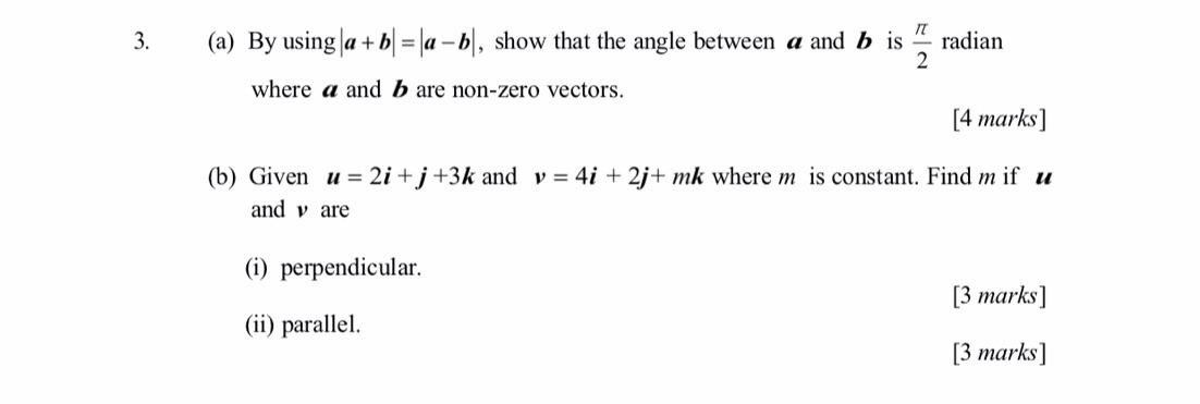 Solved (a) By Using ∣a+b∣=∣a−b∣, Show That The Angle Between | Chegg.com