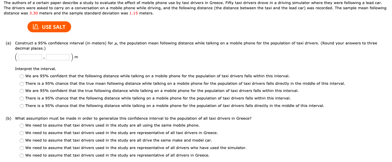 Solved The authors of a certain paper describe a study to