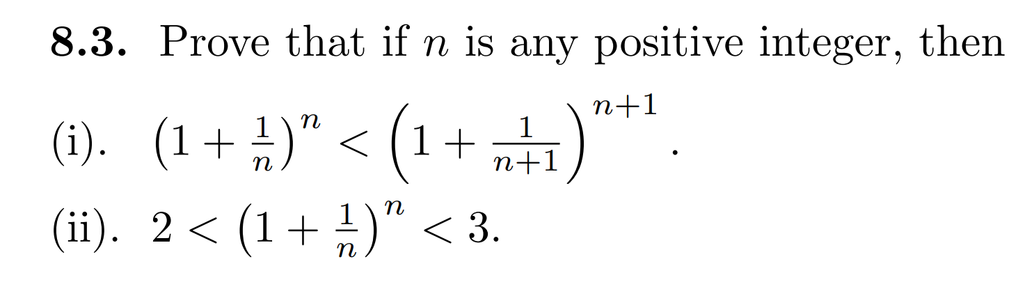 Solved 8.3. Prove that if n is any positive integer, then | Chegg.com