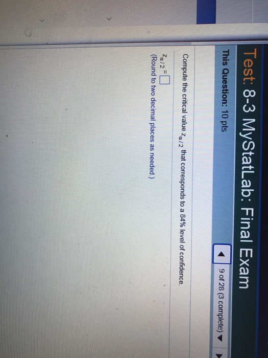 Solved Compute the critical value z_alpha/2 that corresponds