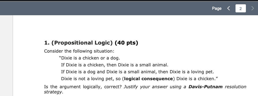 Solved 1. (Propositional Logic) (40 Pts) Consider The | Chegg.com