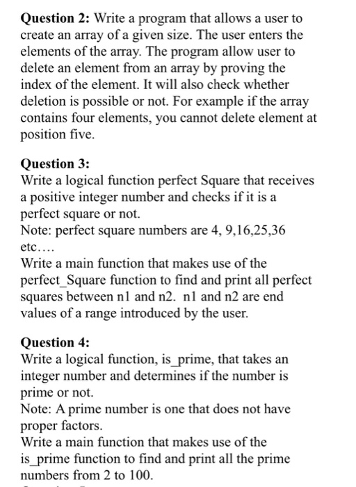 Solved Question 2: Write a program that allows a user to | Chegg.com
