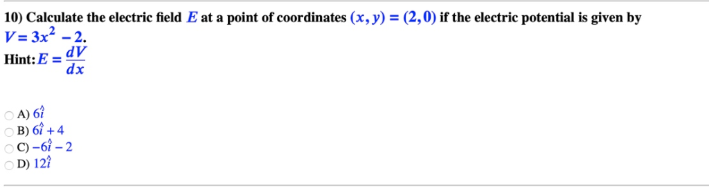 Solved 10) Calculate the electric field E at a point of | Chegg.com