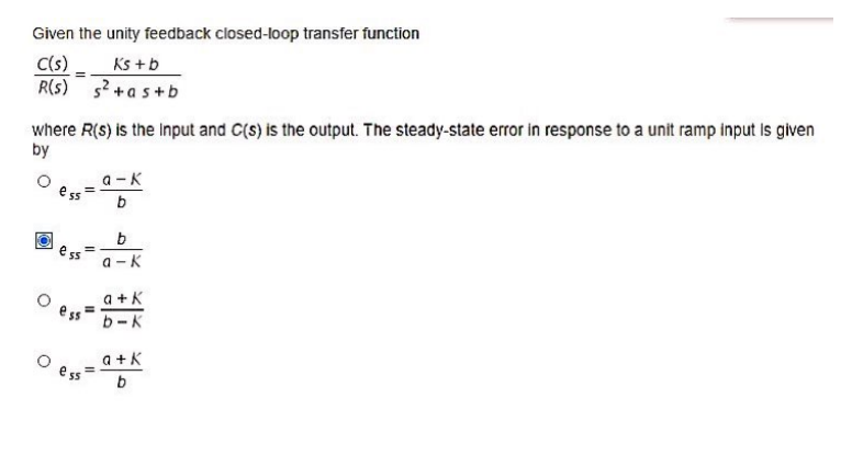 Solved Given the unity feedback closed-loop transfer | Chegg.com