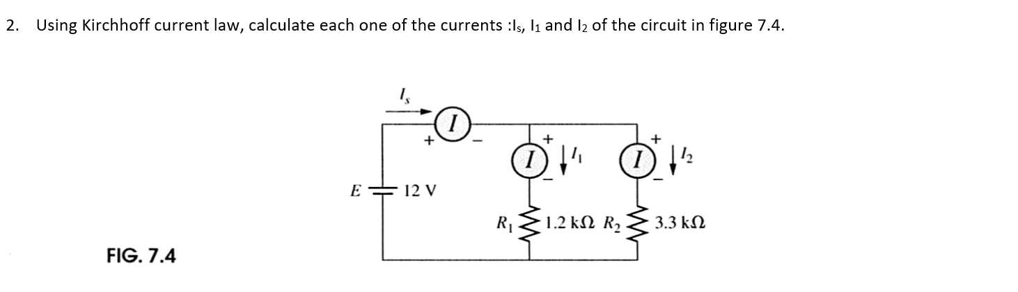 Solved 2. Using Kirchhoff current law, calculate each one of | Chegg.com