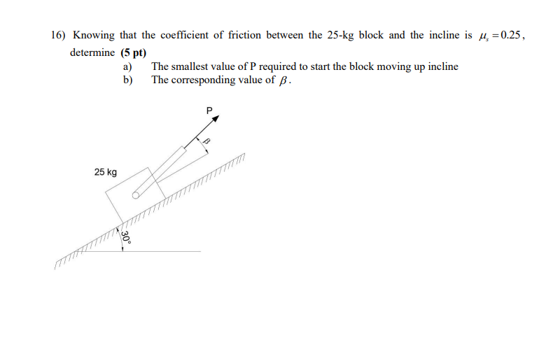 Solved 16) Knowing that the coefficient of friction between | Chegg.com