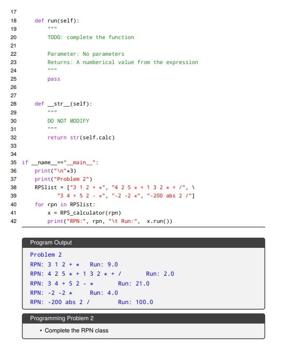 Solved Please read the notes Reverse Polish Notation to | Chegg.com