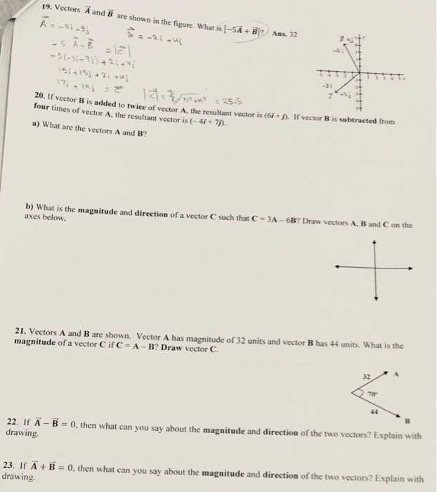 19. vectors A and B are shown in the figure. What is | Chegg.com