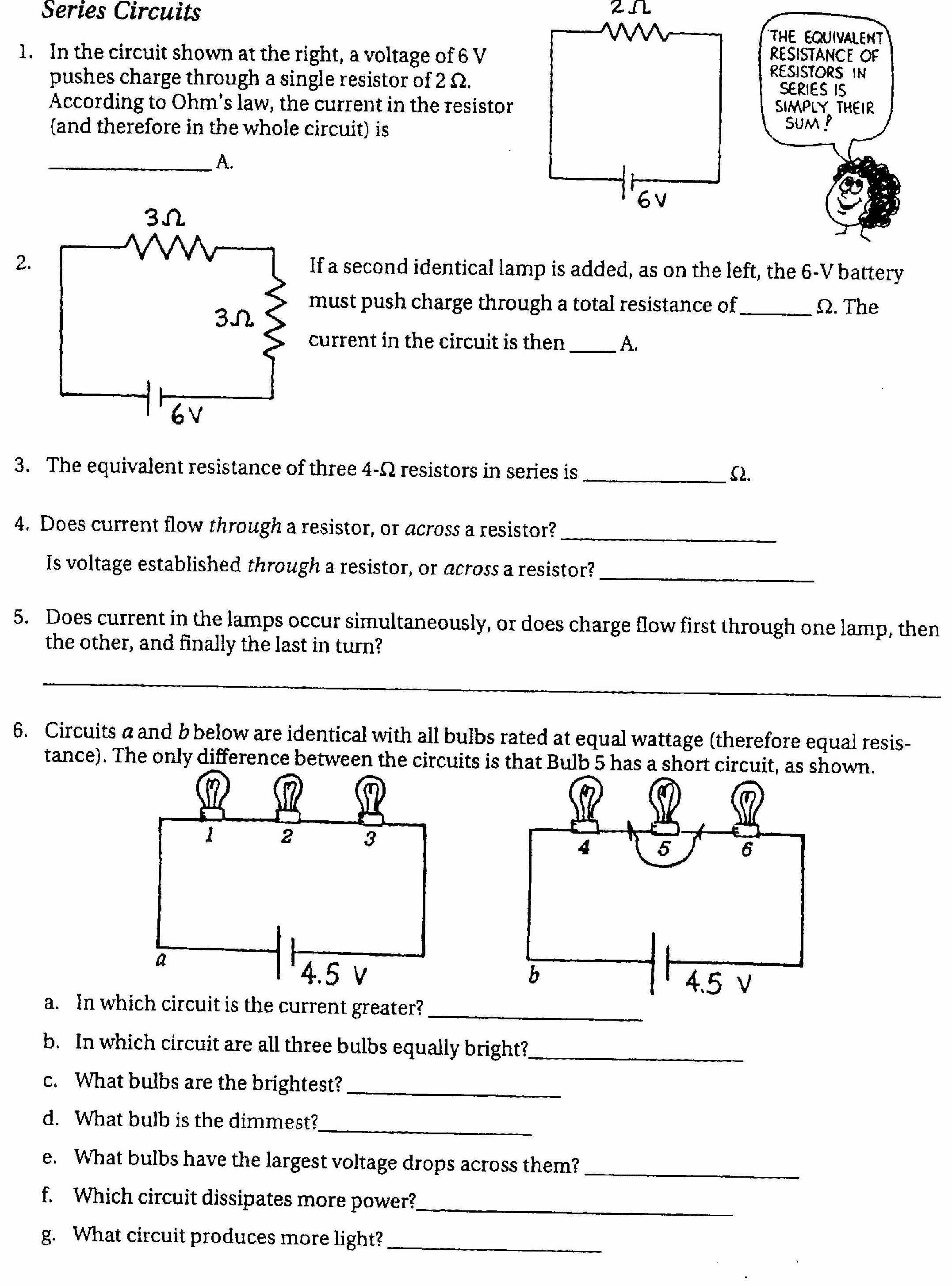 Solved 1. In the circuit shown at the right, a voltage of 6 