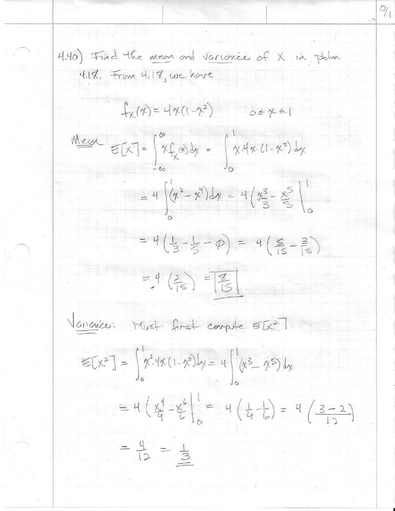 Solved 2 4,40) Find the mean and variance of x in polm t. | Chegg.com