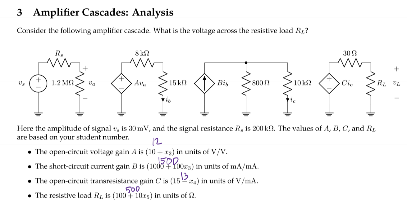 Solved 3 Amplifier Cascades: Analysis Consider The Following | Chegg.com