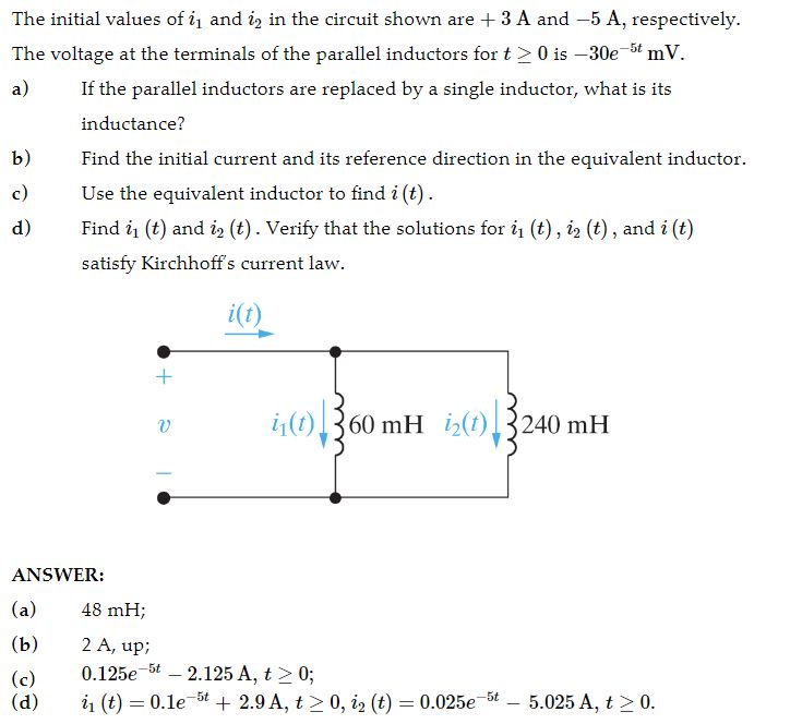 ANSWER:(a) 48mH;(b) 2A, | Chegg.com