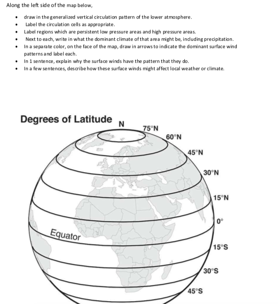 Solved Along the left side of the map below, • draw in the | Chegg.com