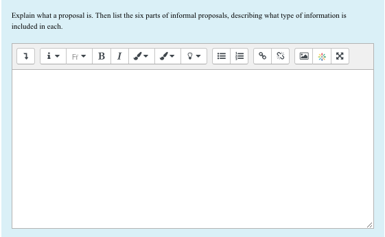 Solved: Explain What A Proposal Is. Then List The Six Part... | Chegg.com