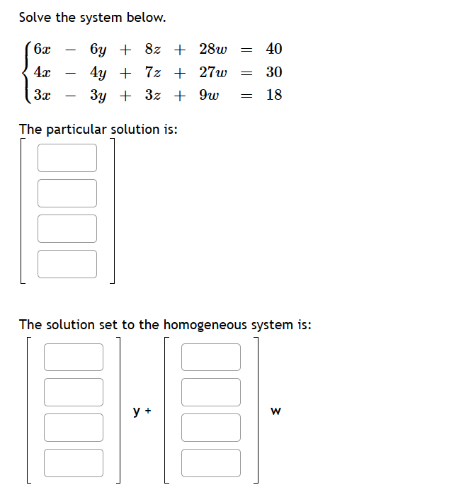 Solved Solve the system below. | Chegg.com
