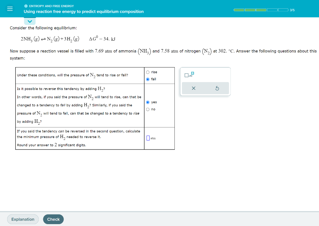 Solved ENTROPY AND FREE ENERGY Using reaction free energy to Chegg com