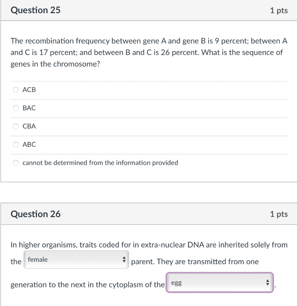 Solved The Recombination Frequency Between Gene A And Gene B | Chegg.com