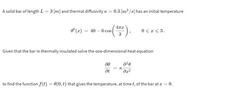 Solved A solid bar of length L = 3 [m] and thermal | Chegg.com