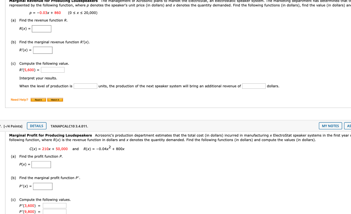Solved Marginal Revenue roducing Loudspeakers The management | Chegg.com