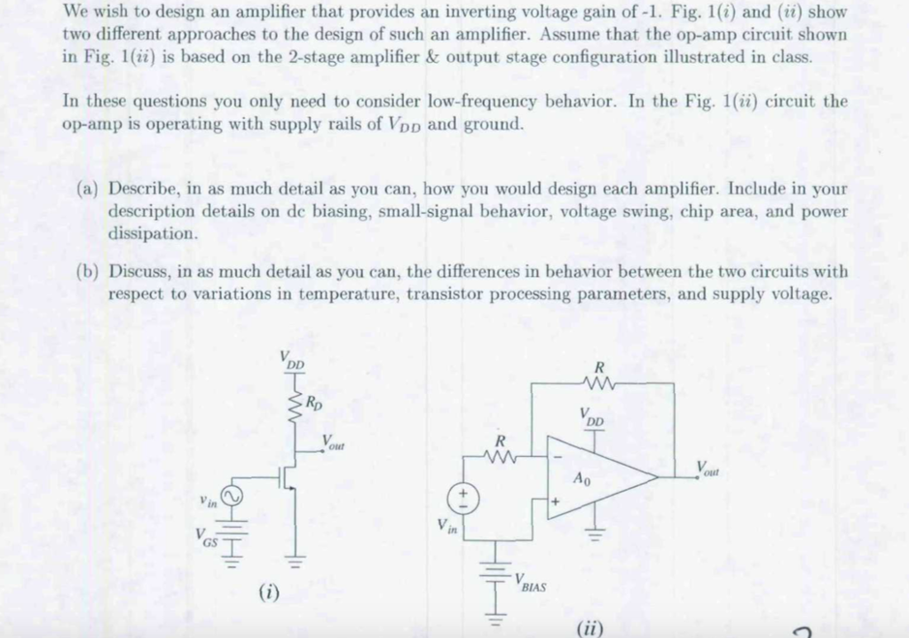 Solved We wish to design an amplifier that provides an | Chegg.com