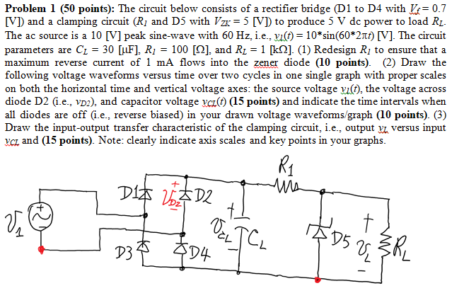 Problem 1 (50 points): The circuit below consists of | Chegg.com