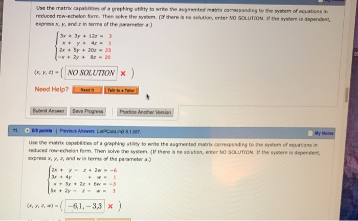 Solved Use the matrix capabilities of a graphing utility to | Chegg.com
